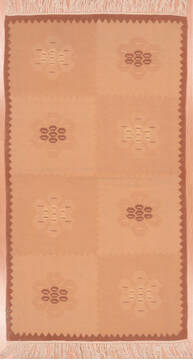 Romania Kilim Beige Rectangle 3x5 ft Wool Carpet 109515