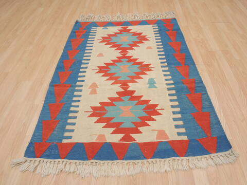 Kilim Red Flat Woven 38 X 54  Area Rug 100-109536 Image 3