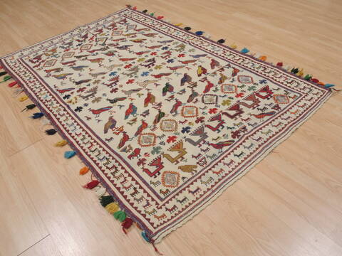 Kilim Red Flat Woven 44 X 67  Area Rug 100-109541 Image 3