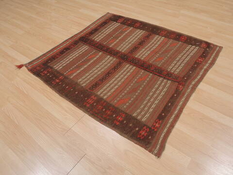 Kilim Brown Square Flat Woven 40 X 42  Area Rug 100-109569 Image 12