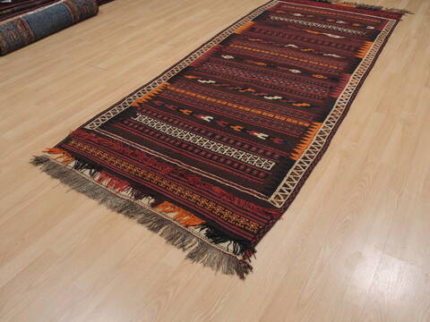 Kilim Red Runner Flat Woven 311 X 910  Area Rug 100-109572 Image 2