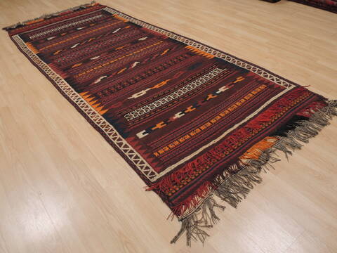 Kilim Red Runner Flat Woven 311 X 910  Area Rug 100-109572 Image 6