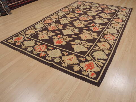 Kilim Brown Flat Woven 68 X 100  Area Rug 100-109575 Image 2