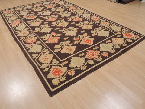 Kilim Brown Flat Woven 68 X 100  Area Rug 100-109575 Image 3