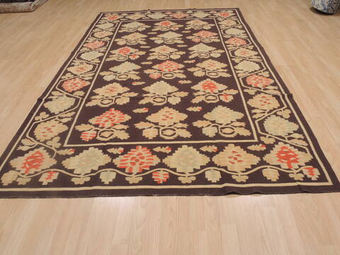 Kilim Brown Flat Woven 68 X 100  Area Rug 100-109575 Image 4