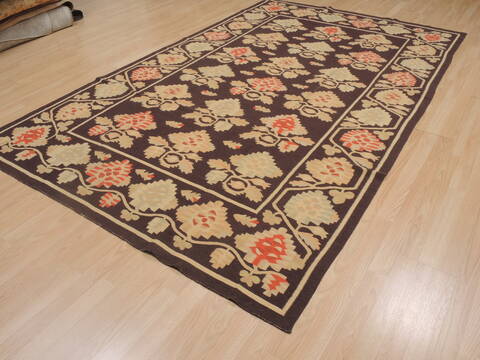 Kilim Brown Flat Woven 68 X 100  Area Rug 100-109575 Image 5