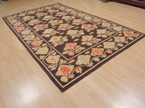 Kilim Brown Flat Woven 68 X 100  Area Rug 100-109575 Image 6