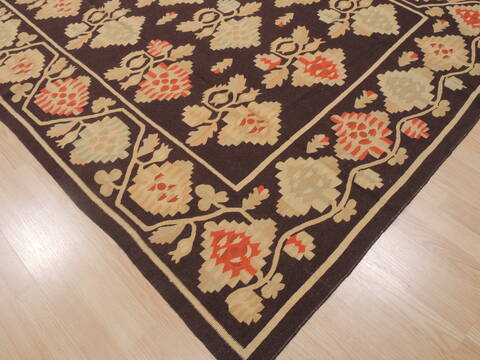 Kilim Brown Flat Woven 68 X 100  Area Rug 100-109575 Image 9
