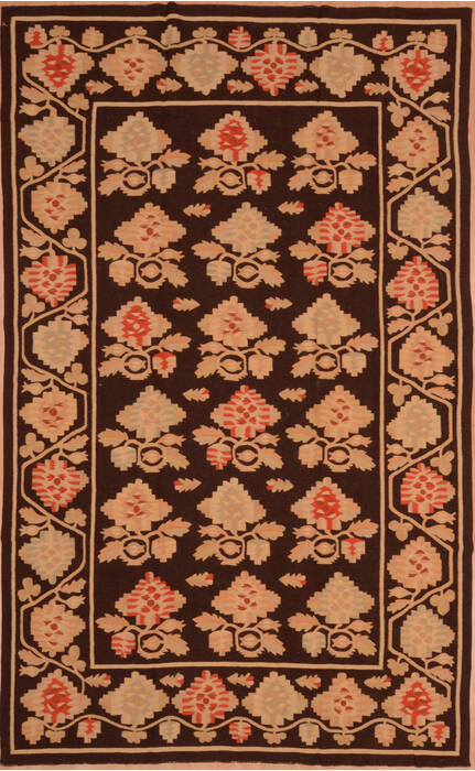 Kilim Brown Flat Woven 68 X 100  Area Rug 100-109575 Image 0