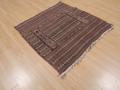 Kilim Brown Square Flat Woven 38 X 40  Area Rug 100-109578 Image 15