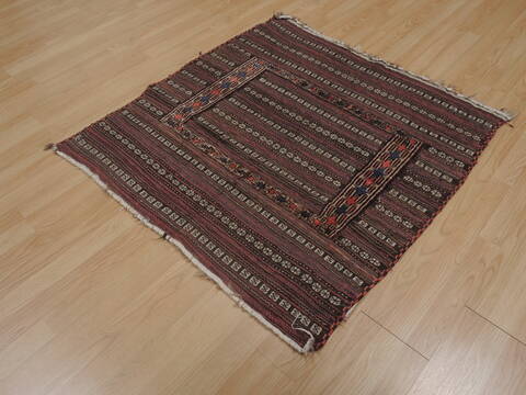 Kilim Brown Square Flat Woven 38 X 40  Area Rug 100-109578 Image 4
