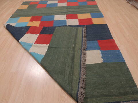 Kilim Green Flat Woven 69 X 910  Area Rug 100-109587 Image 12