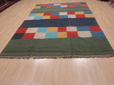 Kilim Green Flat Woven 69 X 910  Area Rug 100-109587 Image 15