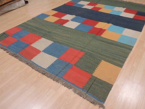 Kilim Green Flat Woven 69 X 910  Area Rug 100-109587 Image 4