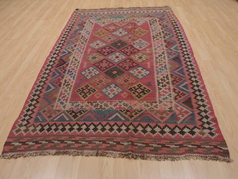 Kilim Purple Flat Woven 51 X 77  Area Rug 100-109589 Image 1