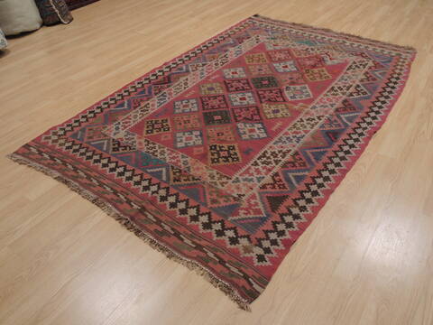 Kilim Purple Flat Woven 51 X 77  Area Rug 100-109589 Image 2