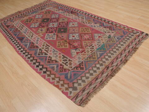 Kilim Purple Flat Woven 51 X 77  Area Rug 100-109589 Image 6