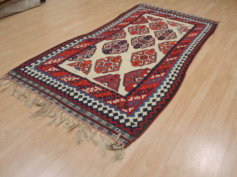 Kilim White Flat Woven 40 X 80  Area Rug 100-109598 Image 2