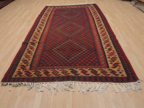Kilim Red Runner Flat Woven 55 X 97  Area Rug 100-109614 Image 1