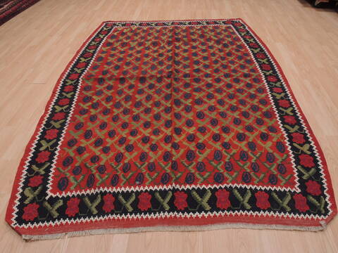 Kilim Red Flat Woven 61 X 89  Area Rug 100-109616 Image 1