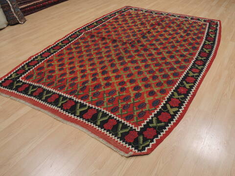 Kilim Red Flat Woven 61 X 89  Area Rug 100-109616 Image 2