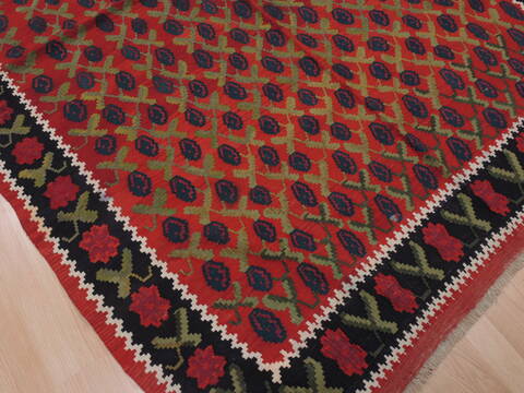 Kilim Red Flat Woven 61 X 89  Area Rug 100-109616 Image 5