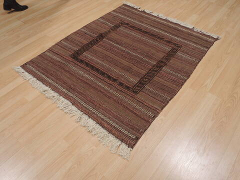 Kilim Brown Flat Woven 42 X 47  Area Rug 100-109619 Image 8