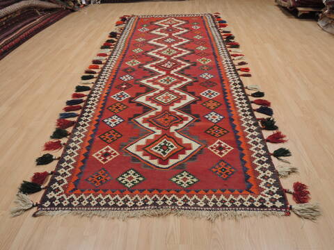 Kilim Red Runner Flat Woven 46 X 134  Area Rug 100-109620 Image 1