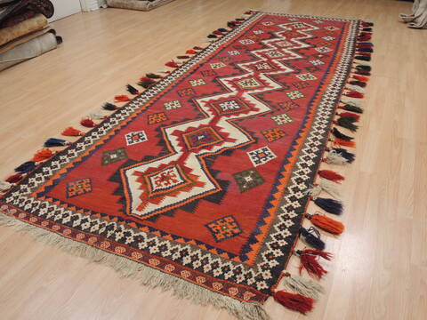 Kilim Red Runner Flat Woven 46 X 134  Area Rug 100-109620 Image 6