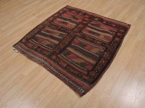 Kilim Red Square Flat Woven 311 X 311  Area Rug 100-109622 Image 2