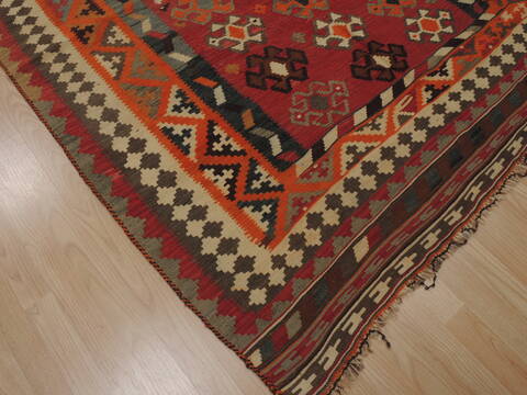 Kilim Orange Runner Flat Woven 410 X 102  Area Rug 100-109635 Image 2