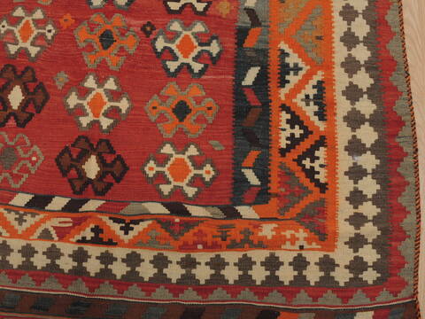 Kilim Orange Runner Flat Woven 410 X 102  Area Rug 100-109635 Image 3