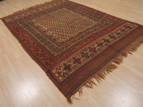 Kilim Brown Flat Woven 61 X 88  Area Rug 100-109645 Image 3