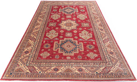 Kazak Red Hand Knotted 76 X 105  Area Rug 700-109669 Image 1