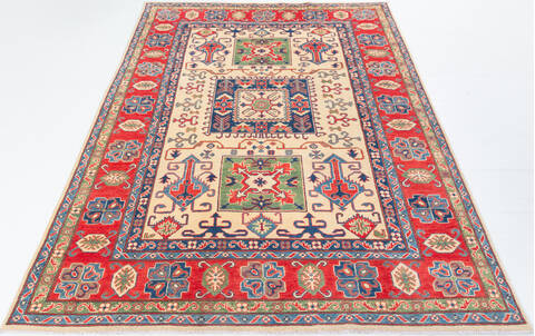 Kazak Beige Hand Knotted 67 X 101  Area Rug 700-109683 Image 1