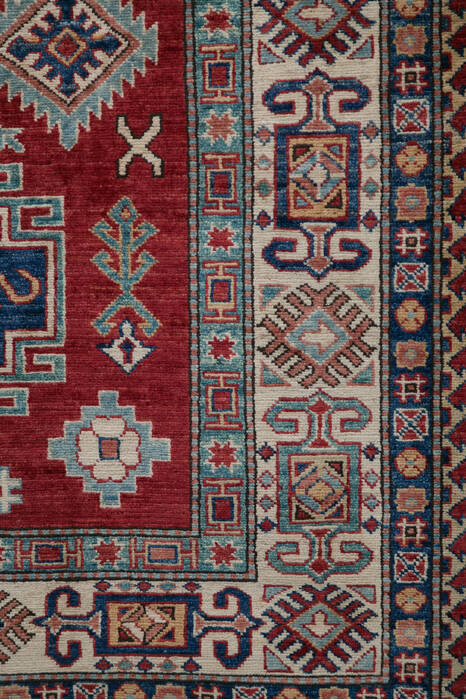 Kazak Red Hand Knotted 411 X 77  Area Rug 700-109717 Image 1