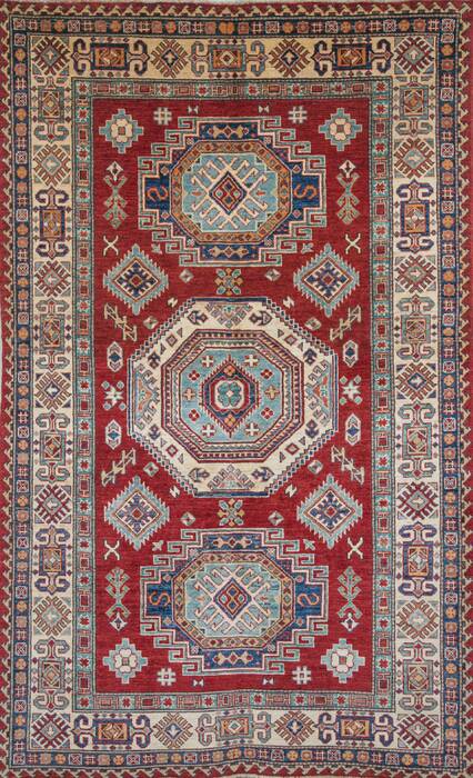 Kazak Red Hand Knotted 411 X 77  Area Rug 700-109717 Image 0