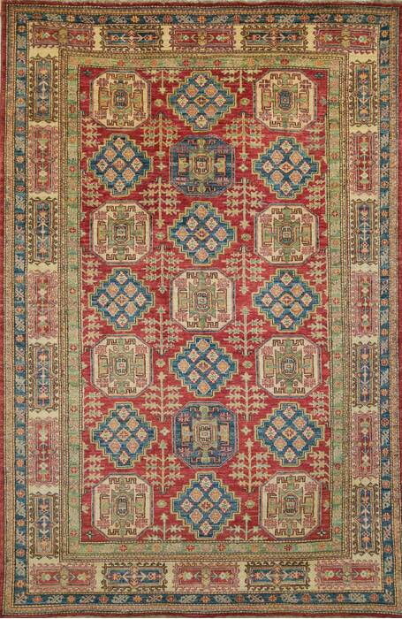 Kazak Red Hand Knotted 56 X 84  Area Rug 700-109721 Image 0