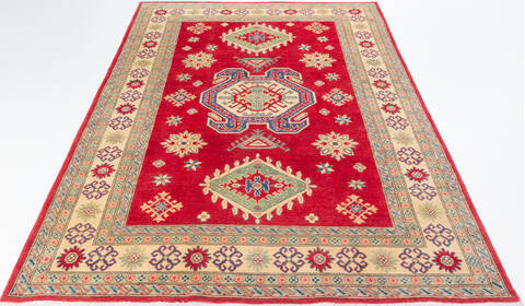 Kazak Red Hand Knotted 611 X 100  Area Rug 700-109734 Image 1