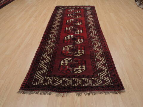 Khan Mohammadi Red Runner Hand Knotted 38 X 94  Area Rug 100-109762 Image 1