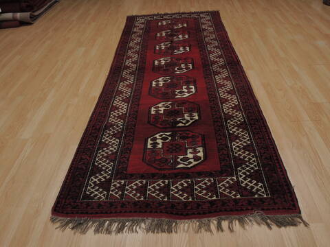 Khan Mohammadi Red Runner Hand Knotted 38 X 94  Area Rug 100-109762 Image 4
