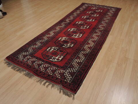 Khan Mohammadi Red Runner Hand Knotted 38 X 94  Area Rug 100-109762 Image 5