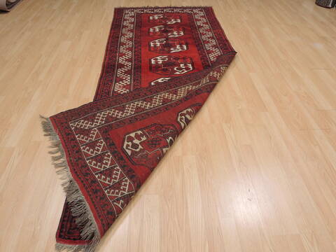Khan Mohammadi Red Runner Hand Knotted 38 X 94  Area Rug 100-109762 Image 9