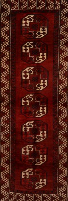 Khan Mohammadi Red Runner Hand Knotted 38 X 94  Area Rug 100-109762 Image 0