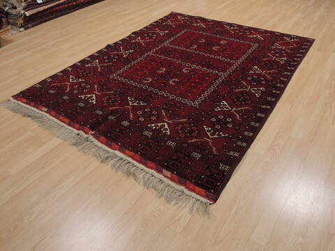 Khan Mohammadi Red Hand Knotted 57 X 73  Area Rug 100-109811 Image 2