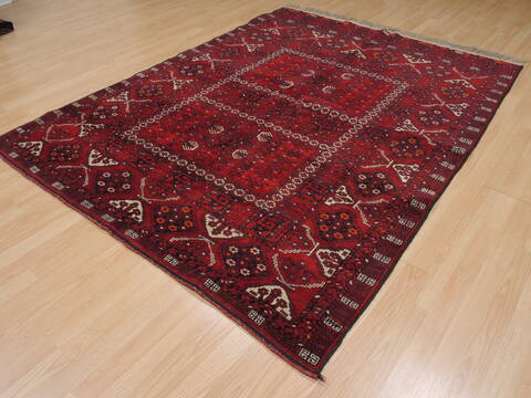 Khan Mohammadi Red Hand Knotted 57 X 73  Area Rug 100-109811 Image 5