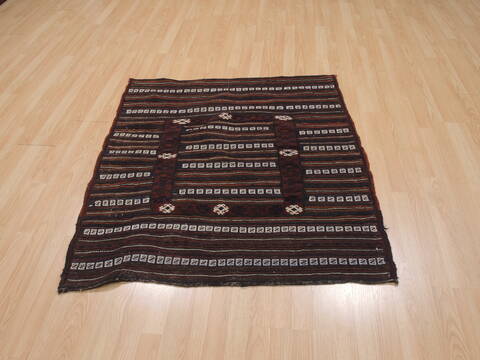 Kilim Brown Square Flat Woven 39 X 42  Area Rug 100-109815 Image 1