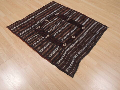 Kilim Brown Square Flat Woven 39 X 42  Area Rug 100-109815 Image 3