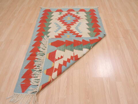 Kilim Red Flat Woven 37 X 59  Area Rug 100-109821 Image 6
