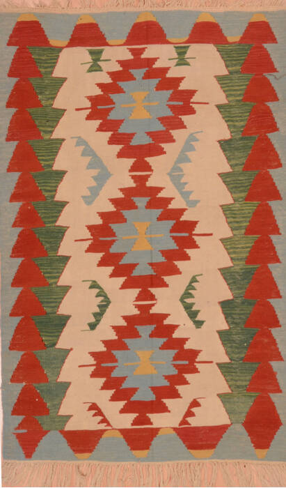 Kilim Red Flat Woven 37 X 59  Area Rug 100-109821 Image 0